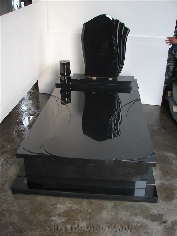 Shanxi Black Granite Tombstone Grave Stone