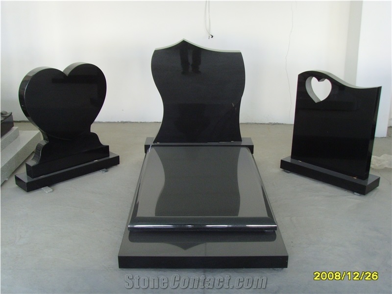 Shanxi Black Granite Tombstone Grave Stone