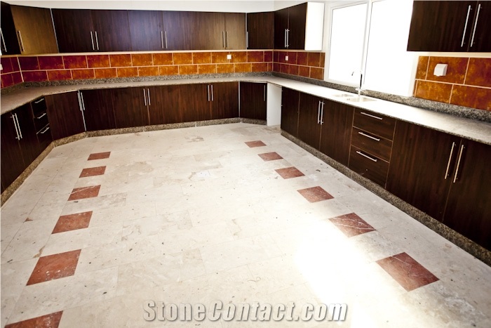 Custom Kitchen Marble Flooring and Counter Tops