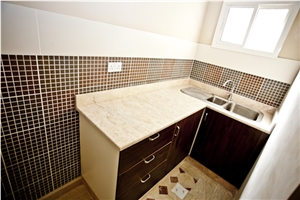 Custom Kitchen Marble Flooring and Counter Tops