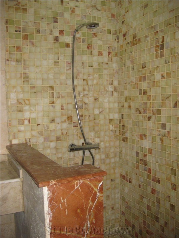 Light Green Onyx Mosaic Shower Wall Tiles