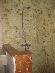 Light Green Onyx Mosaic Shower Wall Tiles