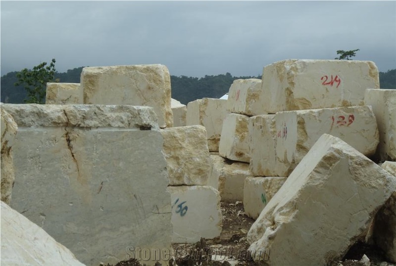 Indonesian Marble (Block Marble), Creama Arial Marble Block