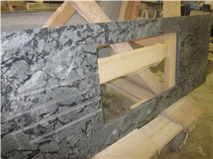Natural Stone Drainboard Granite Kitchen Countertops