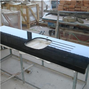 Natural Stone Drainboard Granite Kitchen Countertops