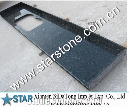Polished Black Granite Bathroom Countertop