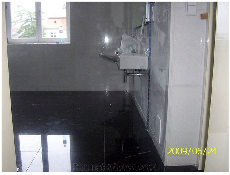 Bianco Neve Marble Wall Tiles, Nero Marquina Marble Floor Tiles