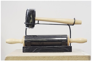 Black Star Granite Rolling Pin, Natural Stone Kitchen Accessories