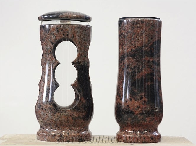 Indian Red Granite Monumental Lantern