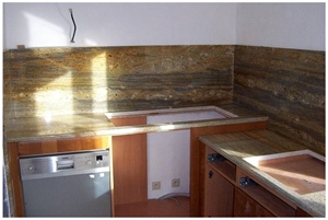 Kashmir Gold Granite Kitchen Countertop