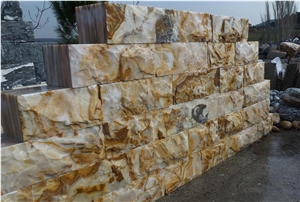 Yellow Marble Stone Wall Bicks