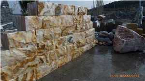 Yellow Marble Stone Wall Bicks