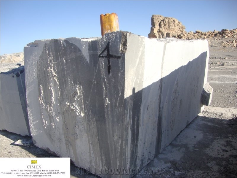 Pietra Gray Marble, Iran Grey Marble Block