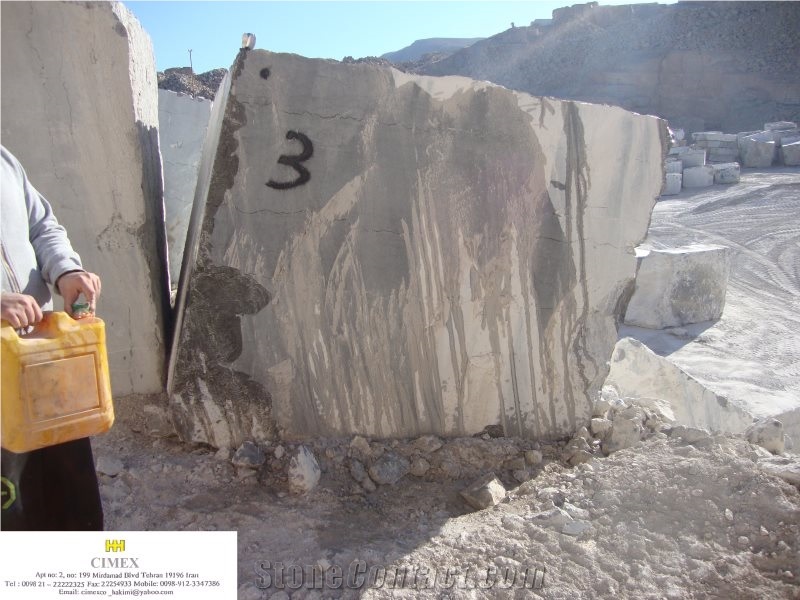 Pietra Gray Marble, Iran Grey Marble Block