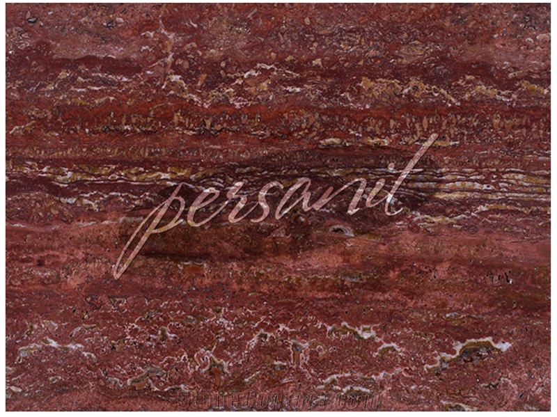 Red Gerberia Travertine Slabs & Tiles, Iran Red Travertine