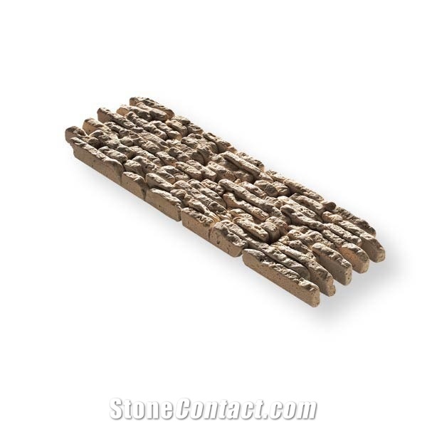 Atria Classic Travertine Split Face Mosaic, Beige Travertine Mosaic