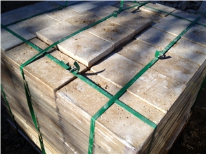 Medium Travertine Tumbled Slabs & Tiles, Turkey Beige Travertine