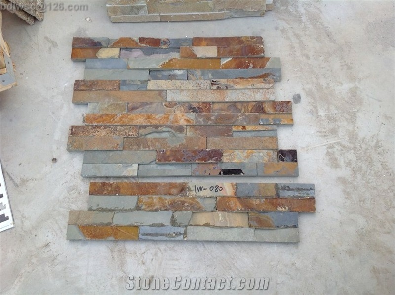 Slate Stone Wall Panel,Rust Slate Wall Cladding