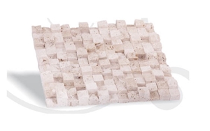 3d Beige Travertine Wall Mosaic Tiles