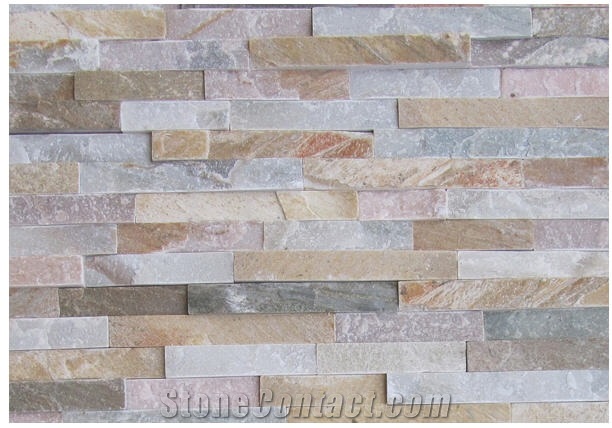 Tibet Multicolor Light Quartzite Stone Wall Cladding Panels