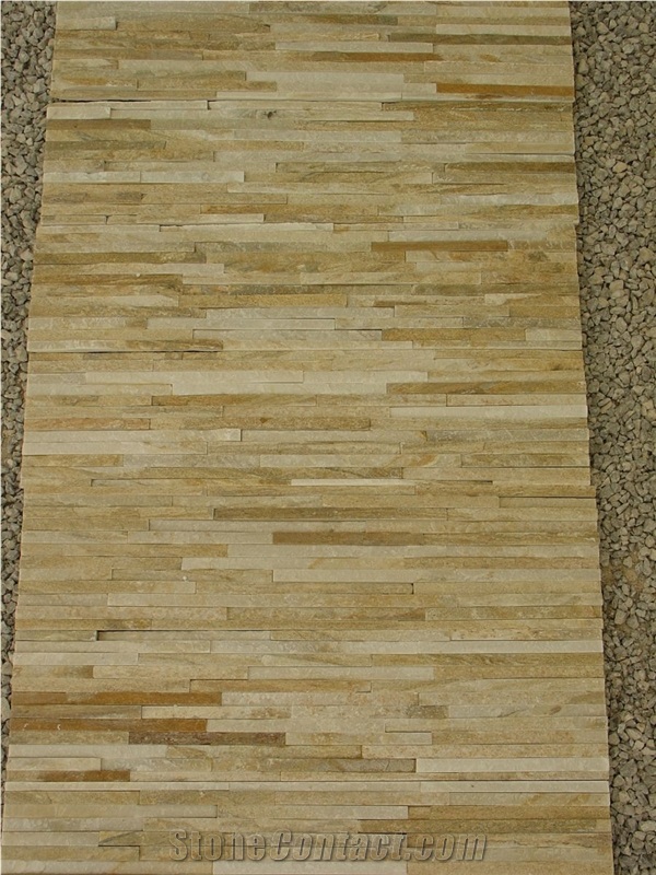 Rustica Yellow Quartzite Veneer, Stacked Stone Panel