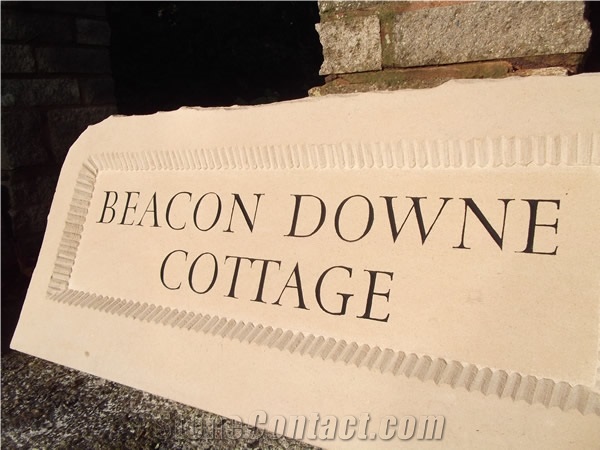 Commercial Sign Cut in Portland Stone, Portland Stone Limestone Sign