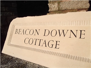Commercial Sign Cut in Portland Stone, Portland Stone Limestone Sign