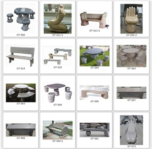 Granite Garden Bench and Table Sets Granite Garden Bench and Table Sets