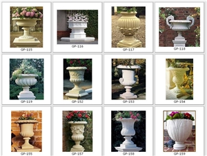 Sandstone Garden Flowerpot, Beige Sandstone Pot