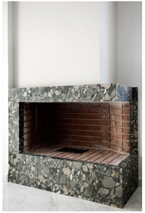 Verde Marinace Granite Fireplace Surround, Verde Marinace Green Granite Fireplace