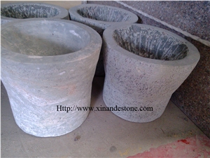 Flower Pot, Green Jadeite C3, Jadeite C3 Green Granite Flower Pot