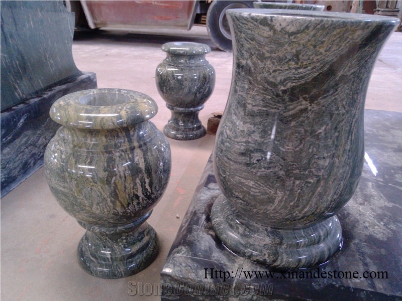 Green Jadeite Granite Monumental Vase