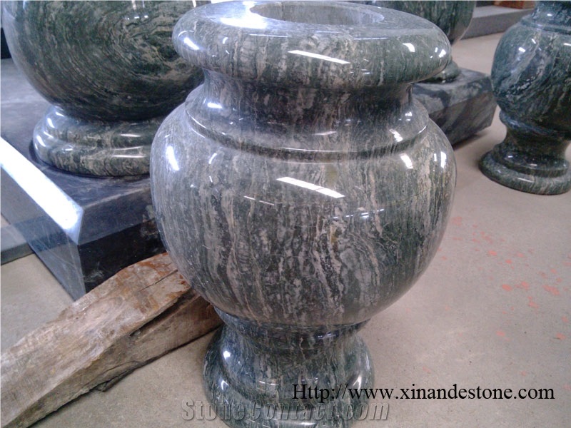 Green Jadeite Granite Monumental Vase