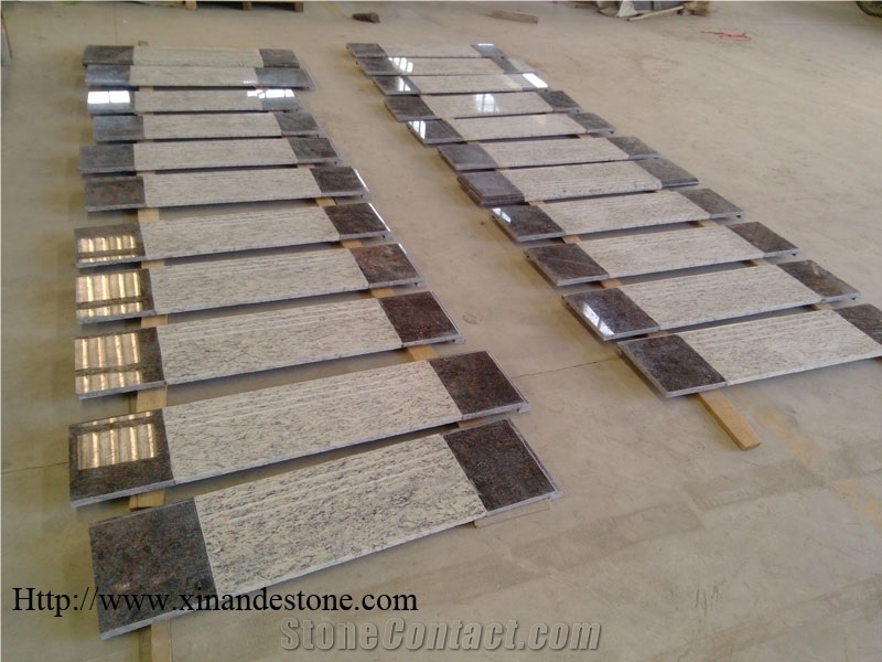 Santa Cecilia and Tan Brown Granite Steps