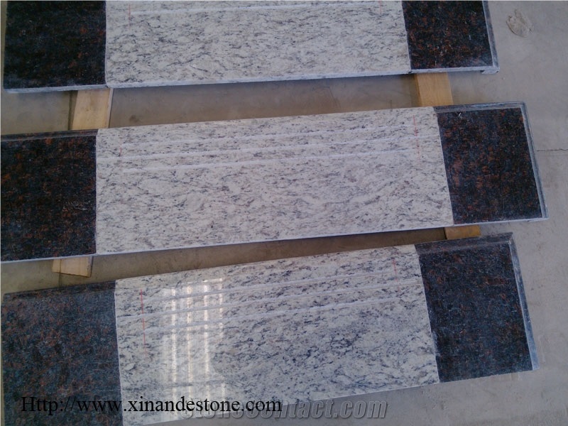 Santa Cecilia and Tan Brown Granite Steps