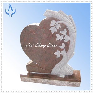 Granite Dream Red Heart Tombstone