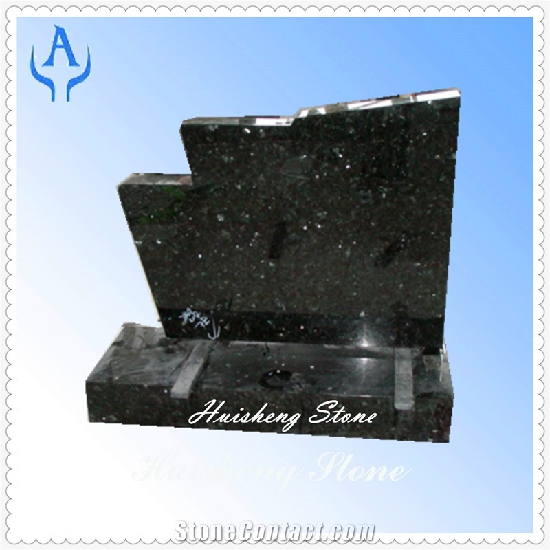 Granite Emerald Pearl Headstone Monuments, Green Granite Headstone