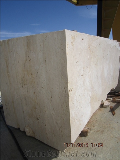 Beige Travertine Block, Karaman Beige Travertine