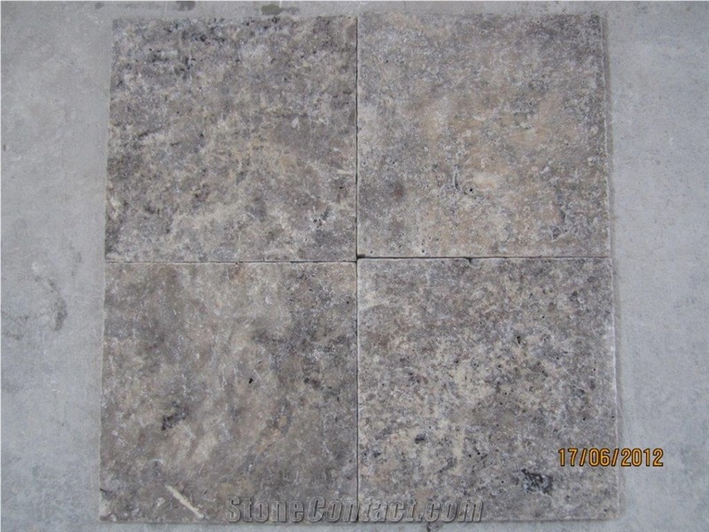 Silver Travertine Slabs & Tiles , Silver Grey Travertine, Konya Silver Grey Travertine