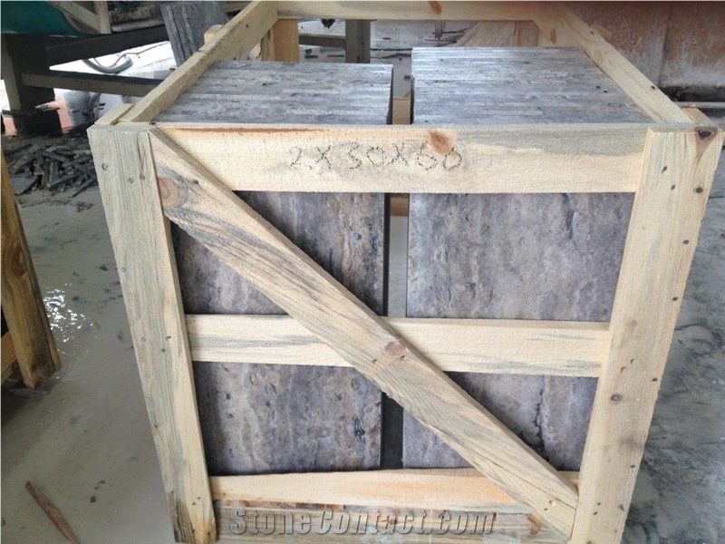Silver Travertine Slabs & Tiles , Silver Grey Travertine, Konya Silver Grey Travertine