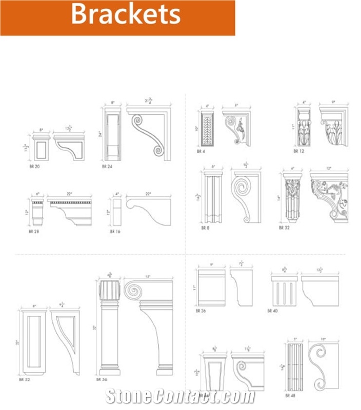 Coralina Limestone Brackets, Coralina Beige Limestone Brackets