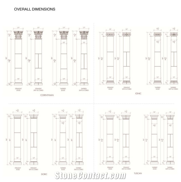 Coralina Limestone Columns, Coralina Beige Limestone Columns