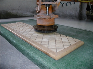 Mosaic Step, Beige Travertine Mosaic