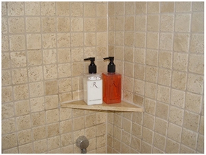 Antique Classic Travertine Tumbled Mosaic, Classic Beige Travertine Tumbled Mosaic