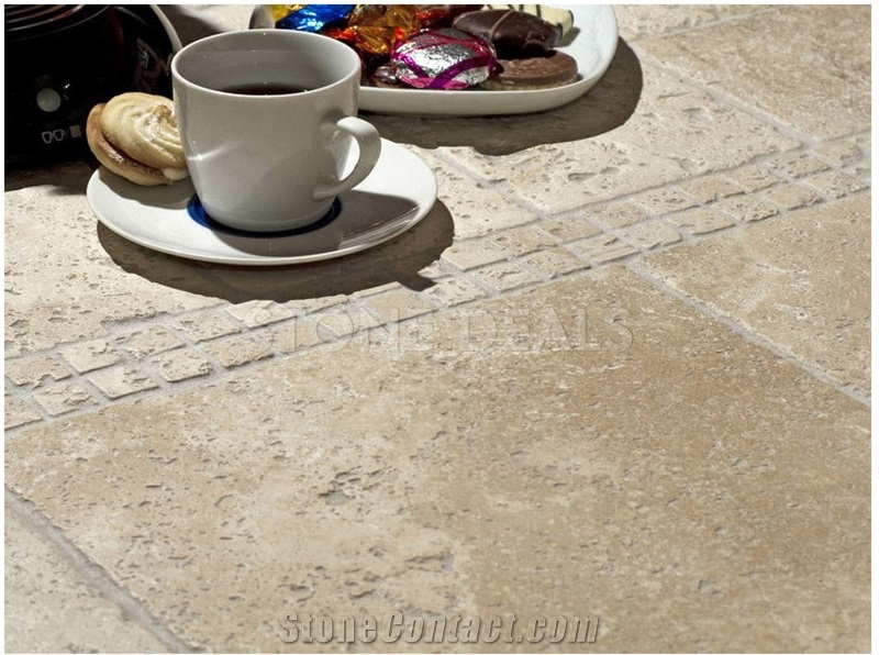 Antique Classic Travertine - Tumbled Tiles, Turkey Beige Travertine