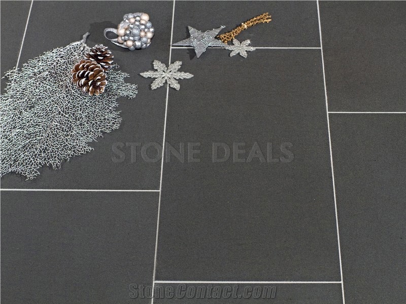 Charcoal Grey Basalt - Honed Tiles, Hainan Grey Basalt Slabs & Tiles