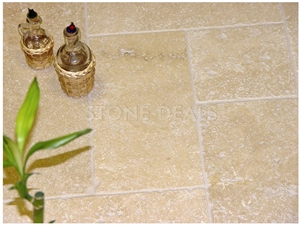 Classic Light Travertine Tumbled French Pattern, Versailles Pattern