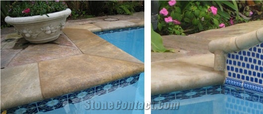 Perlato Maltese Limestone Pool Coping, Malta Stone Pool Coping, Malta Stone Beige Limestone Pool Coping