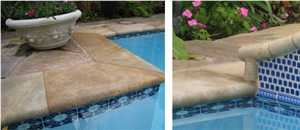 Perlato Maltese Limestone Pool Coping, Malta Stone Pool Coping, Malta Stone Beige Limestone Pool Coping