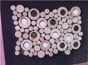 Beige Marble Polished Mosaic,Wall Mosaic Pattern